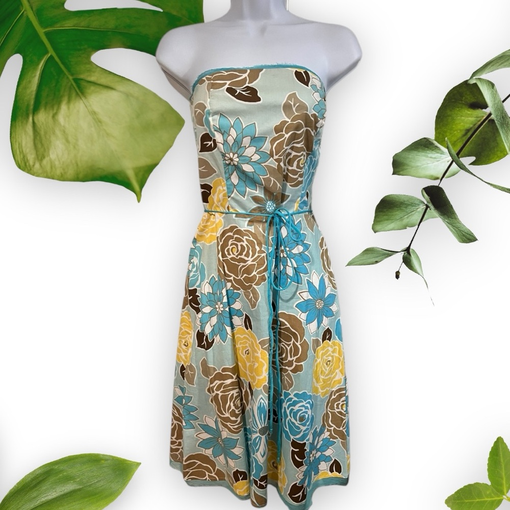 Rubber Ducky Productions Strapless floral print dress size L